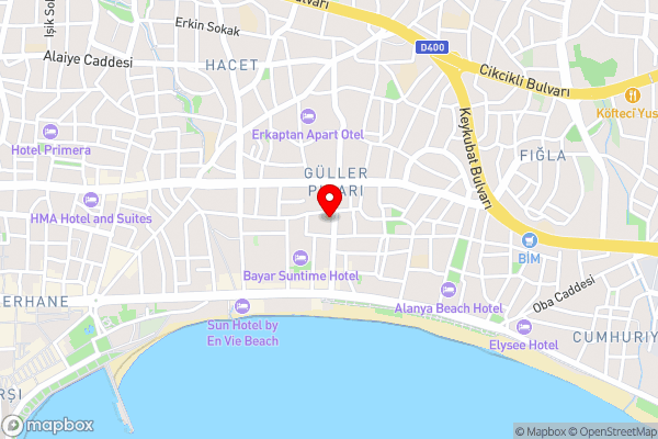 Flamingo - stylish apartments near the beach, in the heart of Alanya - Hotel Location Map