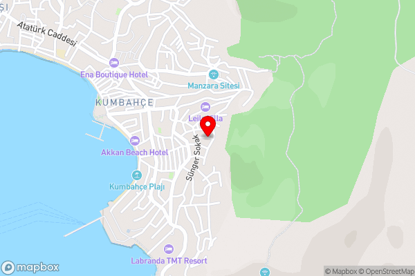 Flat 600 m to Beach with Sea View in Bodrum - Hotel Location Map