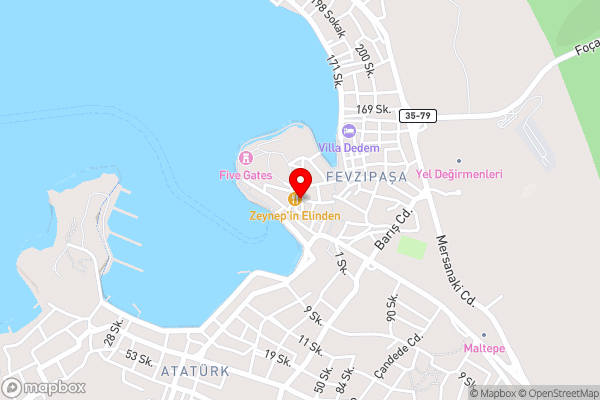Foça Kybele Hotel - Hotel Location Map