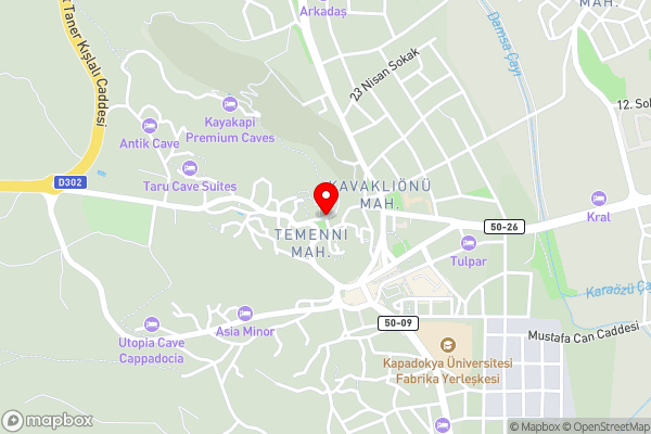 Fresco Cave Suites Cappadocia - Hotel Location Map