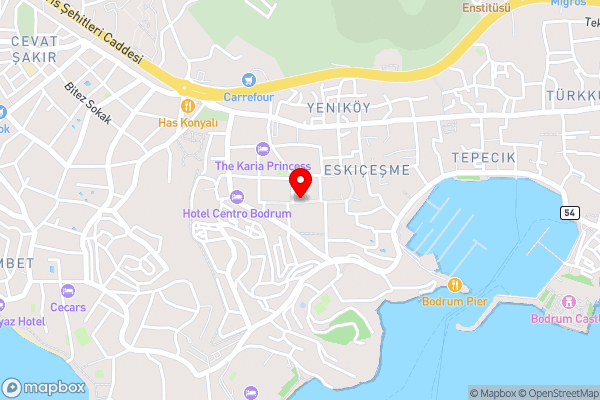 Glitz Bodrum - Hotel Location Map