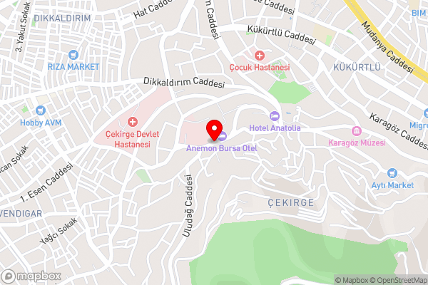 Gonluferah Thermal Hotel - Hotel Location Map