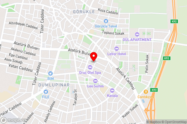 Gorukle Oruc Hotel & Spa - Hotel Location Map