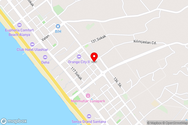 Grand Astor Beach Otel - Hotel Location Map