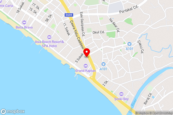 Grand Uysal Beach & Spa Hotel - Hotel Location Map