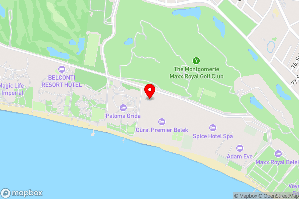 Gural Premier Belek - Hotel Location Map