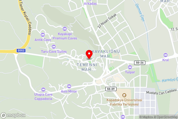 Has Cave Konak - Hotel Location Map