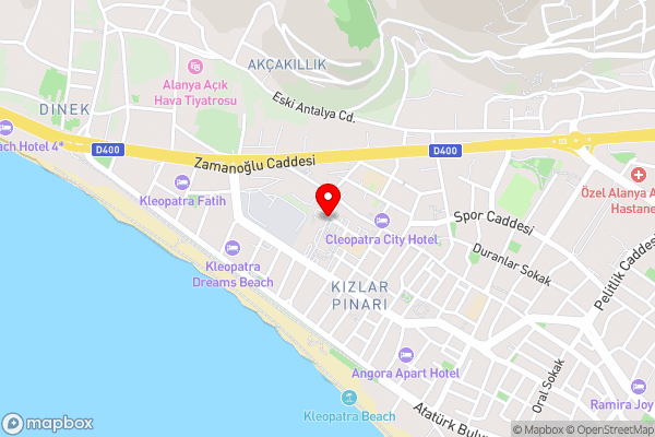 Hedef Kleopatra Otel - Hotel Location Map