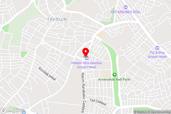 Hidden Hills Hotel Istanbul Airport - Hotel Location Map