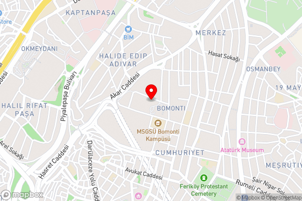 Hilton Istanbul Bomonti - Hotel Location Map