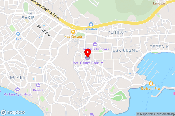 Hotel Centro Bodrum - Hotel Location Map