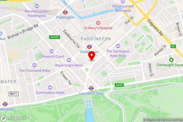 Hotel Edward Paddington - Hotel Location Map