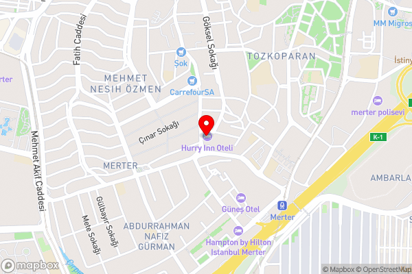 Hurry Inn Merter Istanbul - Hotel Location Map
