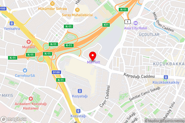 Istanbul Marriott Hotel Asia - Hotel Location Map