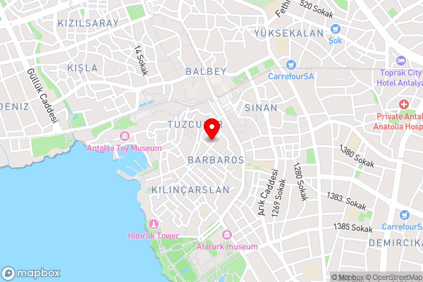 Kaleiçi Ozkavak Hotel - Hotel Location Map