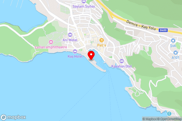 Kaş gulet kiralama - Hotel Location Map
