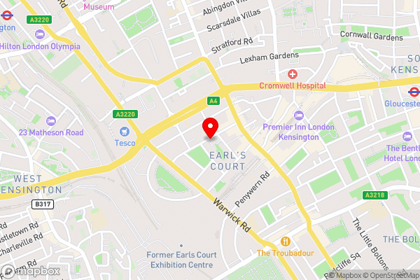 Kensington Court Hotel - Earls Court - Hotel Location Map