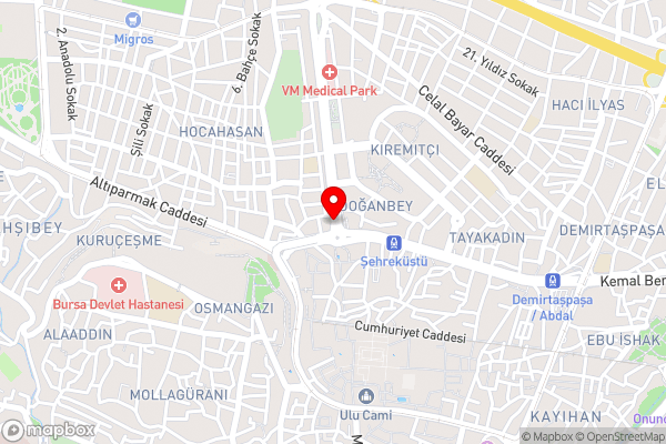 Kervansaray Bursa City Otel - Hotel Location Map