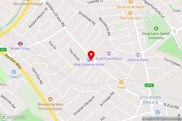 King Solomon Hotel- Golders Green - Hotel Location Map