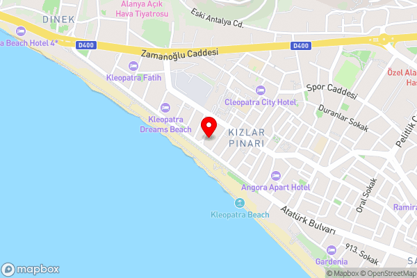 Kleopatra Beach Hotel - Hotel Location Map
