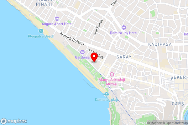 Kleopatra Carina Hotel - Hotel Location Map