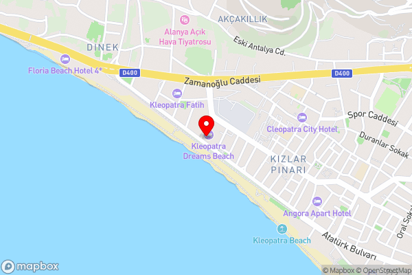 Kleopatra Dreams Beach Hotel - Hotel Location Map
