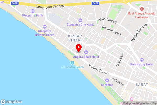 Kleopatra Hermes Hotel - Hotel Location Map