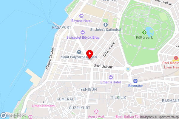 Kordon Hotel Çankaya - Hotel Location Map