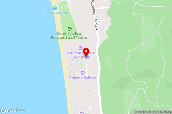 Korumar Ephesus Beach & Spa Resort - Ultra All Inclusive - Hotel Location Map