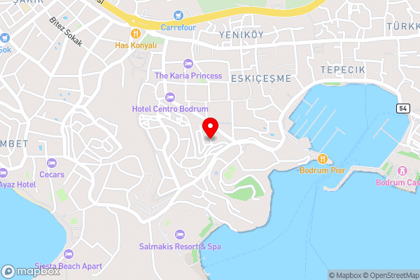 La Bonita Marina Hotel Bodrum - Hotel Location Map