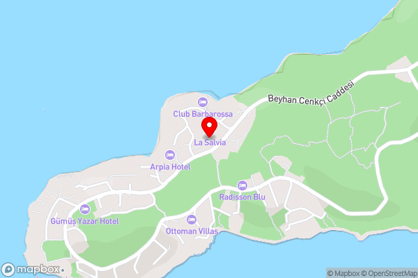 La Salvia Hotel Kas - Hotel Location Map