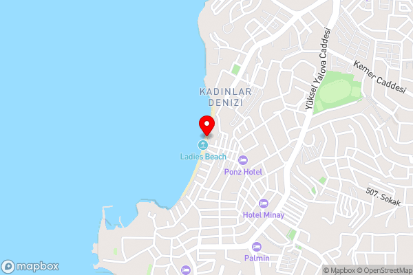 Ladies Beach Hotel - Hotel Location Map