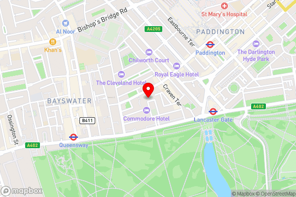 Lancaster Gate Hyde Park by London Hotel Collection - Hotel Location Map