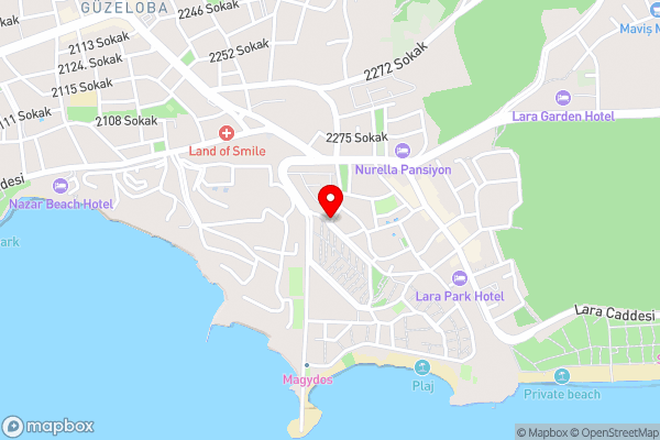 lara camlik pansiyon - Hotel Location Map