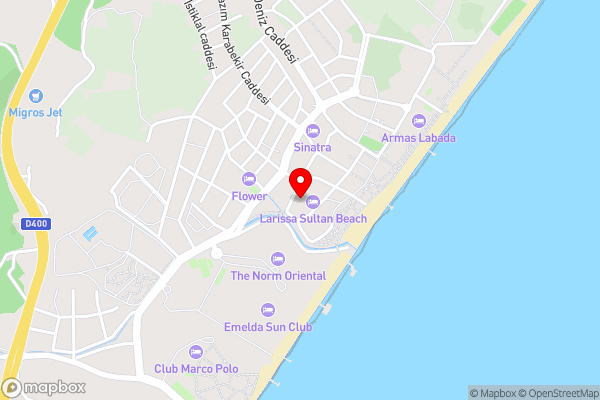 Larissa Sultan's Beach Hotel - Hotel Location Map