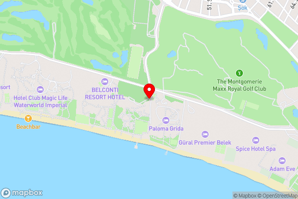 Limak Arcadia Sport Resort Belek - Hotel Location Map