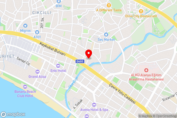 Lion Akarsu Apart Otel - Hotel Location Map