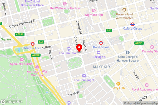 London Marriott Hotel Grosvenor Square - Hotel Location Map