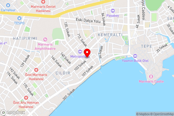 Lovely Apartment 1-Min Walk to Beach in Marmaris - Hotel Location Map