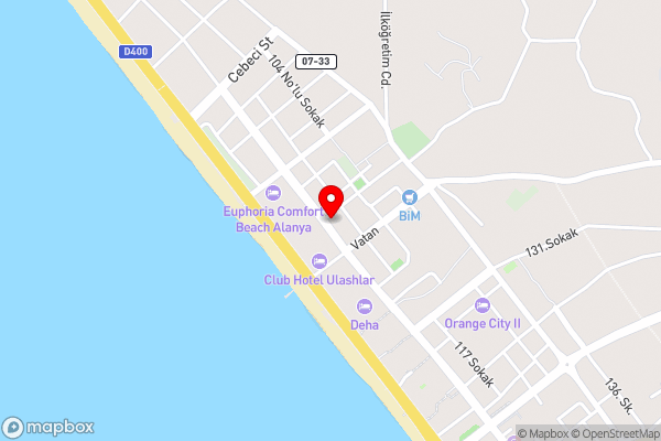 Mahmutlar/Махмутлар Studio/Студия - Hotel Location Map