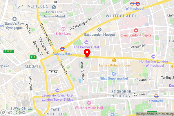Marlin Aldgate Tower Bridge - Hotel Location Map