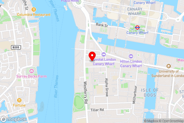 Marlin Canary Wharf - Hotel Location Map