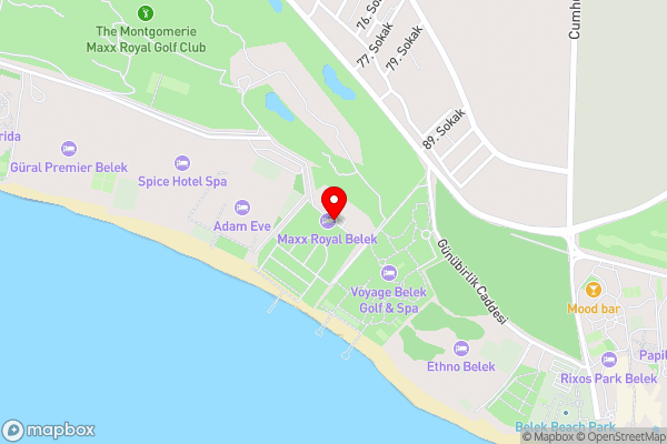 Maxx Royal Belek Golf Resort - Kids Concept - Hotel Location Map