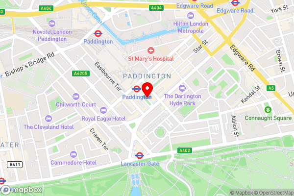 Mercure London Hyde Park Hotel - Hotel Location Map