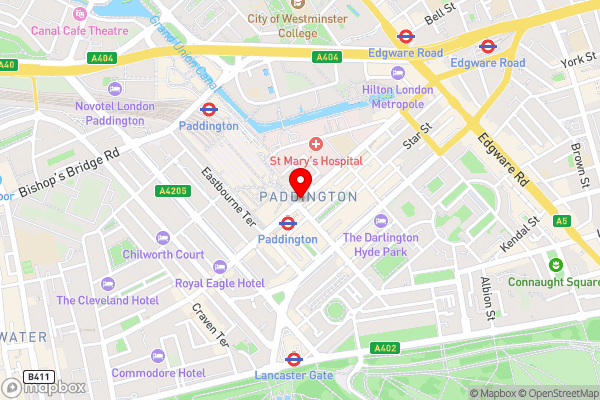Mercure London Paddington Hotel - Hotel Location Map