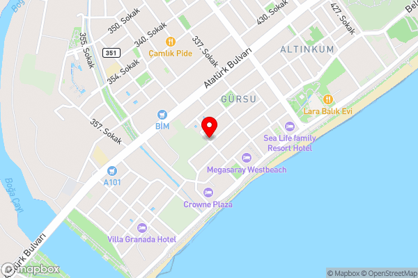 Mimoza Konyaaltı - Hotel Location Map