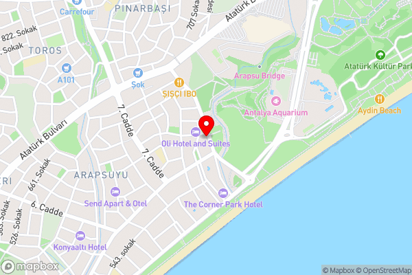 Mira Hotel Antalya - Hotel Location Map