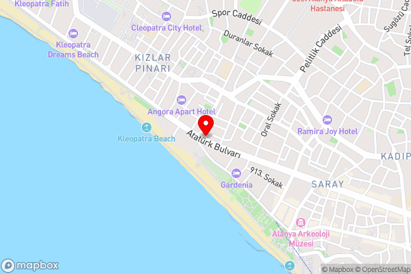 Miray Hotel Kleopatra - Hotel Location Map