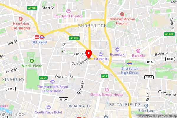 Mondrian London Shoreditch - Hotel Location Map