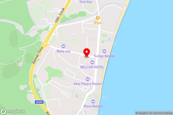 Monk Resort Hotel Beldibi - Hotel Location Map